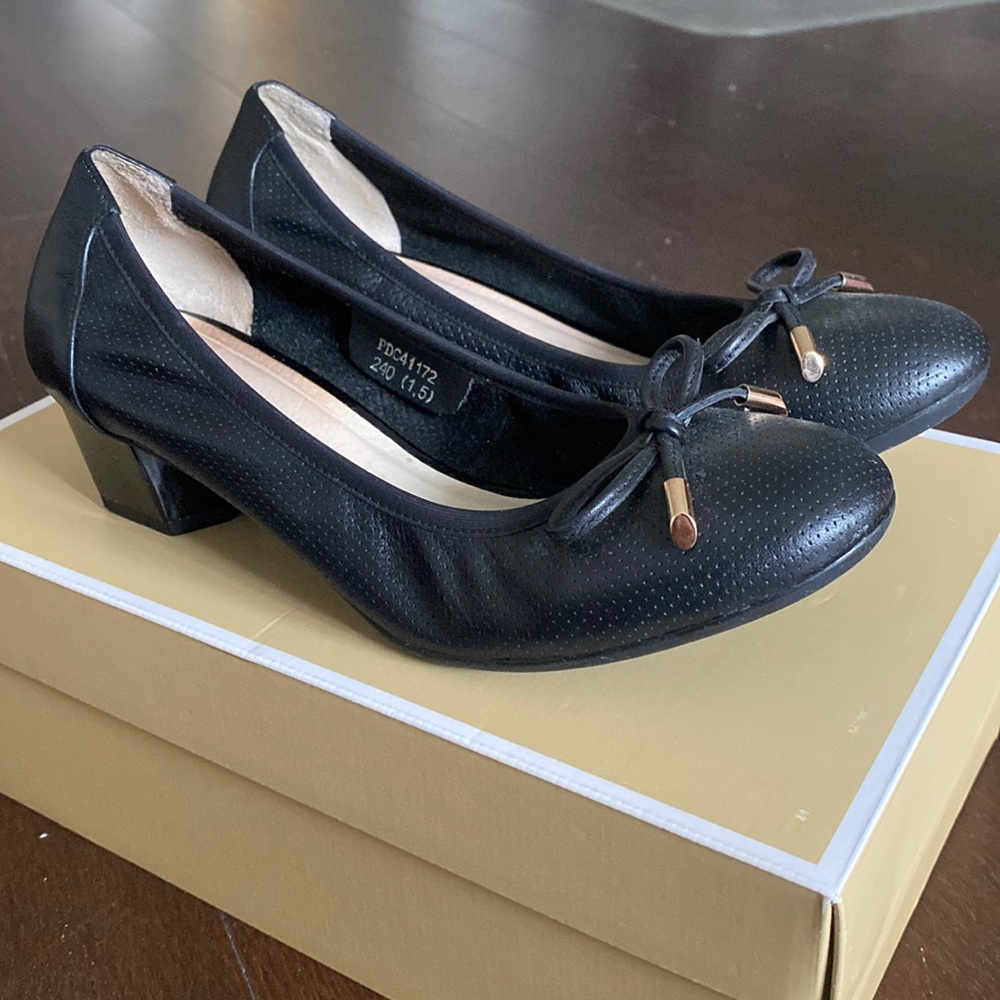 Black Mid Heels with Bow tie